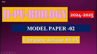 BIOLOGY MODEL PAPER 022ND PUC BIOLOGY20242025SOLVED ANSWER KEYbiology modelpaper ncert [upl. by Nosbig]