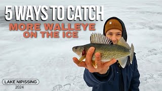 ICE FISHING for Walleye  5 Beginner Tips [upl. by Thibault]