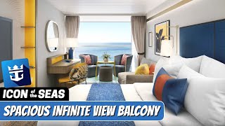 Icon of the Seas  Spacious Infinite View Balcony Walkthrough Tour  Royal Caribbean 2024  4k [upl. by Ibbed]