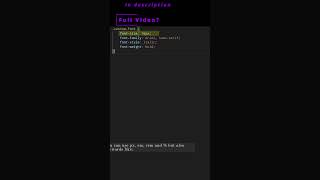 💻 CSS 6a 💻 font family and size properties 💻 css css3 csscourse html html5 [upl. by Aninnaig]