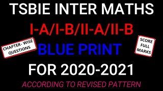 TSBIE INTER MATHS BLUE PRINTIAIBIIAIIB FOR 20202021 [upl. by Clayberg757]