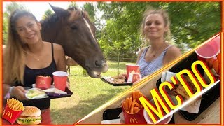 MES CHEVAUX MANGENT UN MCDO 🍟🍔 [upl. by Galvin]