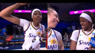 Rickea Jackson and Dearica Hamby was all smiles after the LA Sparks win over The Dallas Wings [upl. by Domenech]