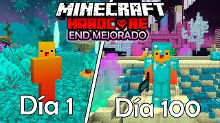 SOBREVIVÍ 100 DÍAS en el END MEJORADO en MINECRAFT HARDCORE [upl. by Staffard467]