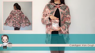 Tutorial uncinetto cardigan Van Gogh mattonelle esagonali [upl. by Philbo43]