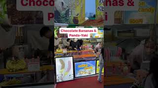 Chocolate Bananas amp PandaYaki in Japanese Summer Festival Food japantravel [upl. by Lusar385]