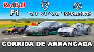 F1 vs Rimac vs McMurtry CORRIDA DE ARRANCADA [upl. by Etan]