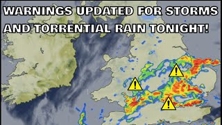 Warnings Updated for Thunderstorms and Torrential Rain Tonight 7th September 2024 [upl. by Oakes226]