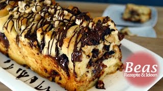 Süßes ZUPFBROT Rezept – Mit Nüssen und Nougat – Pull Apart Bread Schokoladig [upl. by Atteuqaj]