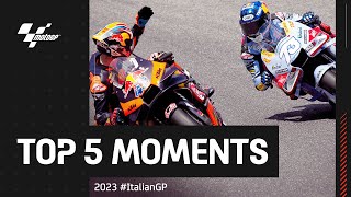 Top 5 MotoGP™ Moments 💨  2023 ItalianGP [upl. by Eerihs106]