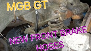 Mgb gt fitting front brake hoses and showing progress [upl. by Dehsar]