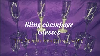 DIY BLING CHAMPAGNE FLUTES [upl. by Lamson585]