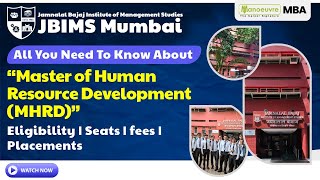 JBIMS MHRD Program  Master Of Human Resource Development  Eligibility  Seats  Fee  Placements [upl. by Aretina]