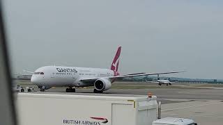 Qantas Boeing 7879 Dreamliner Taxing In Heathrow [upl. by Ursi85]