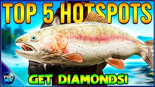 Catch EASY Diamonds on these 5 Hotspots  Call of the Wild theAngler Diamond Guide [upl. by Yntruoc537]