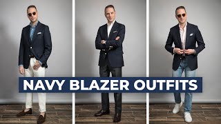 3 EASY Ways to Wear a Classic Navy Blazer for Spring [upl. by Oznole]