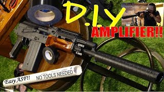 DIY Airsoft AMPLIFIER Super Cheap Simple and Ghetto lol NO TOOLS NEEDED Amp Suppressor [upl. by Yentirb]