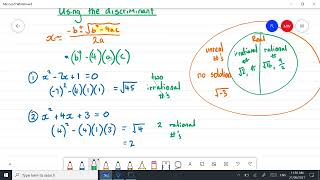 Methods using the discriminant [upl. by Laamak]