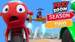 Rickys New Vroomboard ⚡️Season Two ⚡️ Season Two ⚡️ Motorcycle Cartoon  Ricky Zoom [upl. by Baskett]