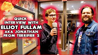 Quick Interview with ELLIOTT FULLAM aka JONATHAN from TERRIFIER 2  Horror Movie Theory [upl. by Ahsiekin23]