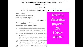 BA History Question paper I Year BA Question Papers [upl. by Arammat763]