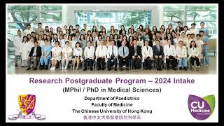 CU Paediatrics 2023 01 General Introduction Admission requirements procedures amp deadlines [upl. by Adamo]