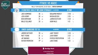 Ferntree Gully Wilson Storage 1st XI v Knox Gardens 1st XI [upl. by Mcclish]