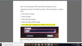 Set up Unlocator VPN Smart DNS on Panasonic Viera [upl. by Borchert608]