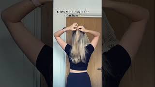 Easy thin hairstyle 👱🏽‍♀️✨ thinhairsolutions hairtok halfuphalfdown grwmhair hairtips [upl. by Eecyak]