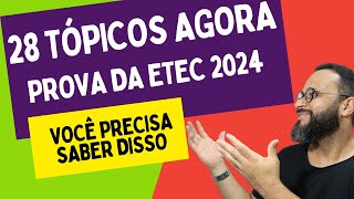 🔥Saiba Agora os 28 Tópicos Básico para o Vestibulinho Etec 2024🔥Curso Básico Descomplica Etec [upl. by Lula630]