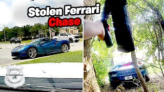 Teen in Stolen Ferrari Busted After 100mph Chase [upl. by Chrotoem]