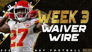 Week 3 Waiver Wire Pickups  2024 Fantasy Football [upl. by Ahsetan]