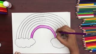 How to draw a Rainbow  VIBGYOR [upl. by Selfridge]