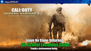 Call of Duty Modern Warfare 2 Campaign Remastered  All 45 Intel Locations Guide Trophy Guide [upl. by Viridi956]