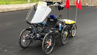 TrikExplor 420E Recumbent Quad with Trailer Roof for Long Distance Traveling [upl. by Emyam]