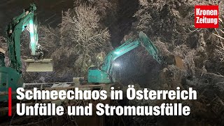 Schneechaos Stromausfälle und Unfälle  kronetv NEWS [upl. by Arabele751]