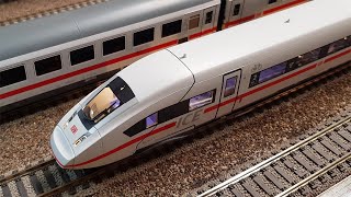 Fahrvideo ICE 4 ICE 1 ICE 3 und IC2 Funktionen des ICE 4 von TrixMärklin Video in 4k [upl. by Hayifas]