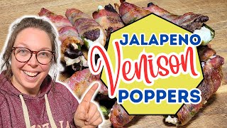 Bacon Wrapped Jalapeno Deer Popper Recipe  Bacon Cream Cheese Venison Jalapeno Poppers [upl. by Siana371]