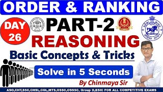 Order and Ranking Part 2Reasoning TricksOrder and Ranking Questions SolvedDay 26ASOSSCOSSC CGL [upl. by Albrecht]