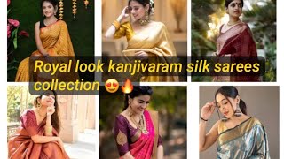 Royal look kanjivaram silk saree😍  Tissue gold kanjivaram  saree sareecollection [upl. by Eiliab217]