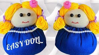 HOW TO MAKE DOLL  WASTE MATERIAL DOLL  DIY DOLLS FROM CLOTHS  JERISH WORLD [upl. by Eiknarf]