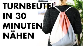 DIY  TURNBEUTEL IN 30 MINUTEN NÄHEN  Auch für Anfänger [upl. by Sharlene]