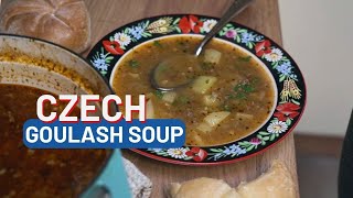 Czech Goulash Soup Gulasovka Recipe [upl. by Maighdiln]