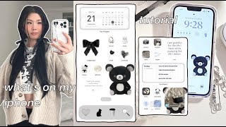 WHATS ON MY IPHONE  TUTORIAL  transparent dock icons useful widgets aesthetic customization [upl. by Eentroc]