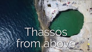 Thassos Island From Above Drone 4k [upl. by Enihpets]