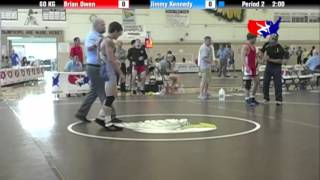 2012 Univ WTT 60 KG  Brian Owen Bronco Wrestling Club vs Jimmy Kennedy NYAC [upl. by Sutherland]