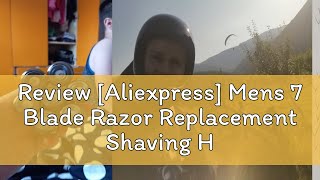 Review Aliexpress Mens 7 Blade Razor Replacement Shaving Heads Floating Washable Electric 7D Shav [upl. by Schoof]