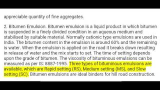 BITUMINOUS MATERIALS AND THEIR TESTS  CIVIL ENGINEERING SUBJECTIVE MATERIALS  PART  23 [upl. by Atibat10]