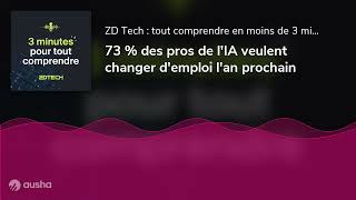 73  des pros de lIA veulent changer demploi lan prochain [upl. by Refinej]