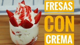 FRESAS CON CREMA  Como Hacer Fresas con crema  Fácil Recetas Venezolanas [upl. by Ateerys]